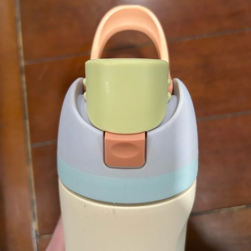 Cream Water Bottle with Pastel Accents - Picture 2 of 9